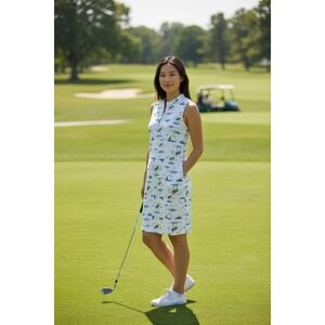 Lady Hagen Printed Romper Island Print Multi Tropical Resort Sleeveless Size L